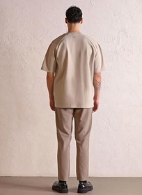 Resim Taş Erkek Oversize Yazı Baskılı T-Shirt GU25MFW03008 