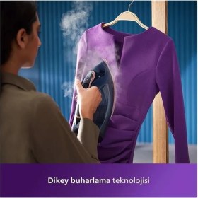 Resim Philips Azur Buharlı Ütü 100 Watt Alüminyum Tabanlı Damlama Önleme Özelliği ile Beyaz 