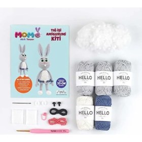 Resim Esranın Dünyası Yeni Başlayanlar Için Tığ Işi Amigurumi Kiti Momo Akıllı Tavşan 
