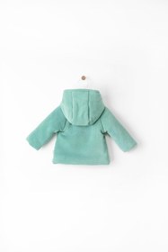 Resim Babydola 0-2 Yaş 2.5 Tog Pamuk Astarlı Polar Kapşonlu Erkek Bebek Çocuk Kaban Mint 12522 