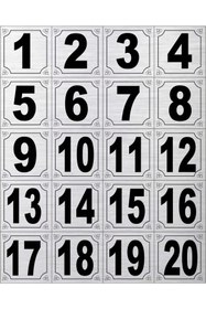 Resim sıradışıhediyem METAL DOLAP NUMARASI NUMARASI MASA NUMARASI DAİRE KAPI NUMARASI METAL LEVHA 1 DEN 20 YE KADAR 