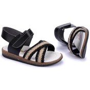 Resim Kiko Şb 2687-91 Orto Pedik Kız Çocuk Bebe Sandalet Terlik Siyah Siyah 