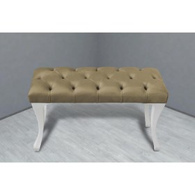 Resim Gazzini Furniture Gazzini Classic Chester Model Kapitoneli Puf, Beyaz 