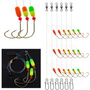 Resim ZHIYEZHE POMPANO RIG Balıkçılık Seti: ABS Gövdeler ve Karbon Çelik saç tokası ile 3 saç tokası Pompano Takımı - Tuzlu Su Balıkçılığı için Mükemmel 