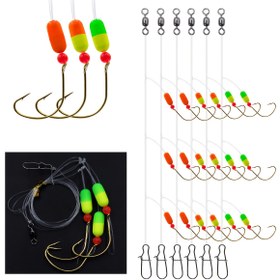 Resim ZHIYEZHE POMPANO RIG Balıkçılık Seti: ABS Gövdeler ve Karbon Çelik saç tokası ile 3 saç tokası Pompano Takımı - Tuzlu Su Balıkçılığı için Mükemmel 
