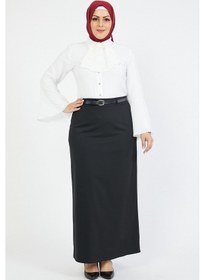 Resim Kemerli Büyük Beden Etek 1580/100 Bt 001 