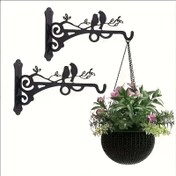 Resim Tek/İki Paket Metal Siyah Ev Dekorasyonu Çelenk Kancası, 20.32 cm x 11.68 cm Kolay Montajlı Vidalı Bahçe Sepeti Asma İçin Uygun, Hoş Geldiniz Tabeli Süsleme Kancaları, İç Mekan/Dış Mekan/Bahçe/Süslendirme için İdeal 