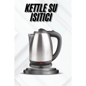 Resim Kettle Su Isıtıcı C F Priz Uyumlu 220 - 240 V Paslanmaz Çelik Kablolu Midastech 