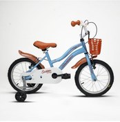 Resim Sarissa Vintage 16 Jant Çocuk Bisiklet 4 Ve 7 Yaş Çocuk Bisikleti Yeni Sezon Aksesuarlı Pastel Mavi 
