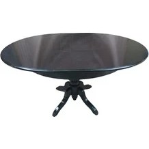 Resim Bengi Masa Baba Kayın Kaplama Mdf Tabla Ihlamur Ayak Parlak Siyah Renk 120CM Açılır 