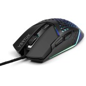 Resim Vertux Katana Siyah - Oyuncu Mouse 6 Düğmeli Altıgen Kablolu Rgb 6400 Dpı LED 