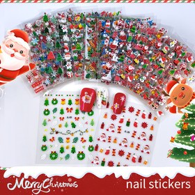 Resim 30 Adet Noel Tırnak Stickerları - Parlak Yüzeyli Kendinden Yapışkanlı Tırnak Çıkartmaları, Kırmızı & Yeşil Tatil Renkleri, Noel Baba, Geyik, Kar Taneleri - DIY Manikür, Pedikür, Parti Süslemeleri için - Kadınlar & Gençler İçin Mükemmel Noel Hediyesi (30 Adet), Pedikür Aksesuarları, Karikatür Tarzı, Kolay Uygulama, Mevsimlik Manikür, Güzellik Severler 