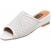 Resim Costo Shoes 41-42-43-44 Numaralarda N1397 Beyaz Kuzu Derisi Astarsız Hafif Dolgu Taban Büyük Numara Kadın Terlik 
