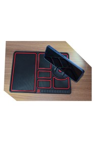 Resim KEMBOSS Araba Organizer Kaydırmaz Ped Telefon Numaratörlü Telefon Tutucu Kırmızı 