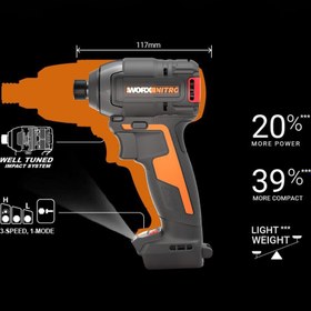 Resim WORX WX265.9 20Volt 200Nm Kömürsüz Profesyonel Şarjlı Darbeli Tornavida (Akü Dahil Değildir) 