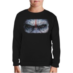 Resim Lord Tshirt Maymunlar Gezegeni Siyah Çocuk Sweatshirt 