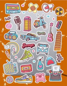 Resim Doodle Temalı Seri 2 Sticker Seti Laptop Ajanda Pc Tablet Telefon Defter Etiket Bullet Journal Diğer 