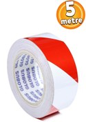 Resim Badem10 5 Mt Reflektörlü Araç Oto Tır Dış Aksesuar Reflektif Fosforlu Şerit Bant Ikaz Bandı (KIRMIZI-BEYAZ) 