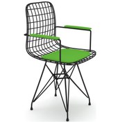 Resim Knsz kafes tel sandalyesi 1 li mazlum syhyşl kolçaklı ofis cafe bahçe mutfak 