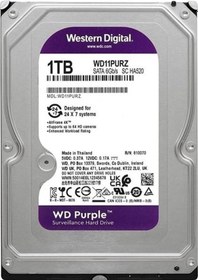 Resim Wd 1tb Wd11purz 3.5 Purple Sata3 5400rpm 64mb 7-24 Guvenlık Harddisk 3 Yıl Resmı Dıst Garantılı 