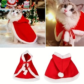 Resim 1/2 Adet Kedi Atkısı Noel Evcil Hayvan Dekorasyon Seti, Geyik Boynuzlu Baş Bandı ile Antlerli Santa Şapka ve Pelerin Yaka Isınıcı, İlkbahar & Minicuklar için, Çocuksal Pet Giyim, 1 Arada Sevgili Tulum Takım 