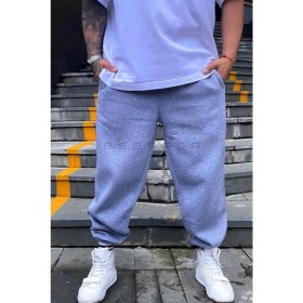 Resim BSBSPOR Yazlık 2 İplik Gri Oversize Lastikli Paça Eşofman Altı Jogger Salaş 