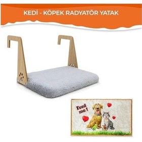 Resim Gobypet Peluş Kalorifer Petek Radyatör Yatağı Geniş Tasarım, Kedi Ve Köpek Uyumlu Gri Açık Bej 