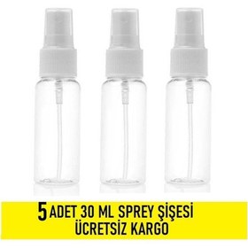 Resim 5 Adet 30 Ml Sprey Başlıklı Şişe Kolonya-Dezenfektan Boş Şişesi 