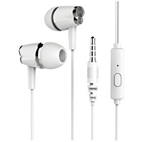 Resim Syrox K17 1.2 M 3.5 MM AUX Kablolu Mikrofonlu Kulak İçi Kulaklık Beyaz 
