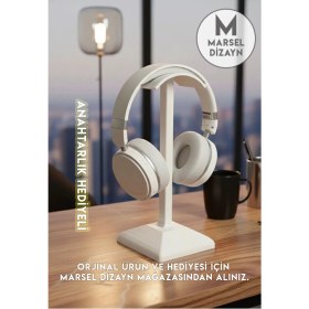 Resim Marsel Dizayn Dekoratif Gamer Kulaklık Standı - Kulaklık Tutucu - Beyaz - Kış Temalı Anahtarlık Hediyeli - 24 cm 