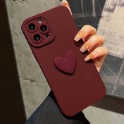 Resim 1 Adet Schattig 3D Liefde Wijnrood All-In-One Anti-Val Telefon Kılıfı, IPhone 15 14 13 12 11 Pro Max Xs Xr 7 8Plus Için Uygun 