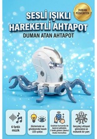 Resim Uzaktan Kumandalı 8 Fonksiyonlu 2.4ghz Şarjlı Işıklı Sesli Duman Atan Oyuncak Robot Ahtapot 