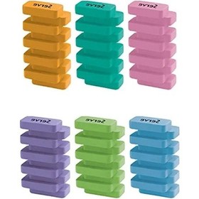 Resim 6'lı Pastel Renkli Steps Silgi Seti 