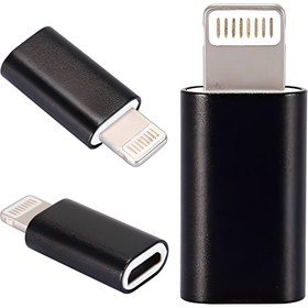 Resim KSA GRUP Micro Usb Android Çevirici Lightning Iphone Ipad Dönüştürücü Uç Siyah 