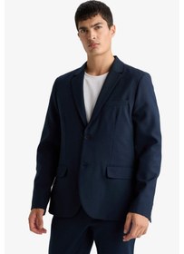 Resim Defacto Slim Fit Dar Kesim Çapraz Dokuma Düğmeli Blazer Ceket F7232AX25AU 