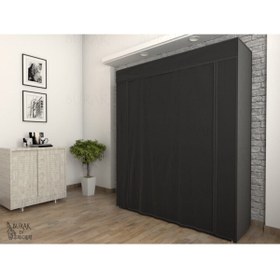 Resim Burak Çelik Borulu Siyah Yorgan Hurcu Bez Dolap Yüklük 