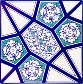 Resim Armada Çini Mavi Beyaz Ac 3 A Geometrik Desen Çini Karo 20×20 Cm 