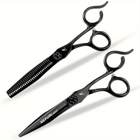 Resim NEPURLson Profesyonel Saç Kesme Makası Seti, 6 İnç Dokulu Makaslar, Uçları Yuvarlatılmış Ultra Keskin Bıçaklar, Ergonomik Tutma, Sağ El Kullanımı, Normal ve Düz Saç Dokusu İçin - Cinsiyet Ayrımı Olmayan Yetişkinler İçin 