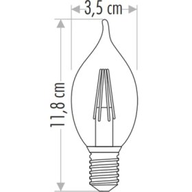 Resim Cata 4W E14 2700K Amber Rustik Kıvrık Dekoratif LED Ampul CT-4281 