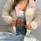 Resim Kadınlar İçin Şık Kaban - Ön/Arka Fermuarlı Ağır Ceket, Bej/Allık Pembe/Diğer Nötr Tonlar, Resmi ve Günlük Dış Giyim 