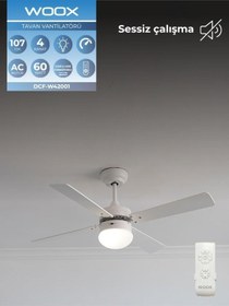Resim Woox Aydınlatmalı Uzaktan Kumandalı İleri Geri Fonksiyonlu Tavan Vantilatörü 