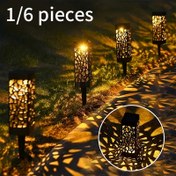 Resim 1/6 Paket Güneş Enerjili Dış Mekan Yolu Aydınlatmaları - LED Bahçe ve Teras Işıkları, Dekoratif Siyah Plastik Peyzaj Lambaları, Işık Sensörlü, Kolay Kurulum, 600mAh Pil Kapasitesi, Avlu ve Parklar İçin Mükemmel 