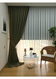 Resim Evdepo Home Keten Haki Fon Perde Tek Kanat Haki 