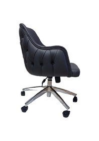 Resim Bilgisayar Sandalyesi Kapitone Desenli Antrasit Renk Suni Deri 