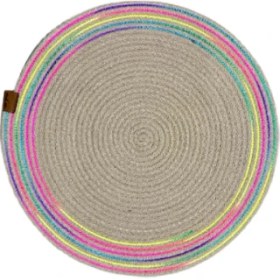 Resim Decohandy 39CM Neon Renkli Şeritli Jüt Örme Supla Amerikan Servis 