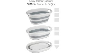 Resim Biterse Katlanır Çamaşır Sepeti Yer Kaplamayan Pratik Katlanır Sepet 38 Lt 