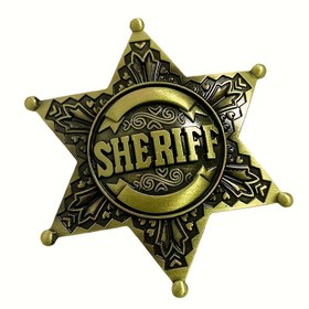 Resim Vintage Şerif Yıldızı - "ŞERİF" Oyması, Derin Bronz Kaplama, Kowboy Temalı Partiler ve Dekorlar için İdeal, Kowboy Parti Dekoru | Batı Temalı Dekor | Detaylı Oyma, Şerif Yıldızı 