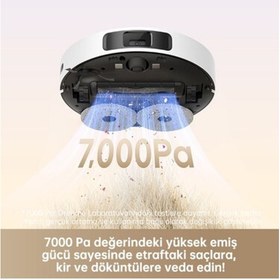 Resim Dreame 7000 Pa Emiş Gücü Gen 2 Robot Süpürge Beyaz 