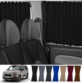 Resim Pandami Citroen Berlingo 2.nesil 2008-2018 Uyumlu Siyah Raylı Oto Perde Takımı 