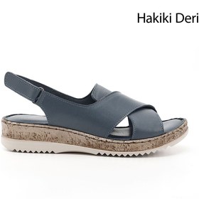 Resim GÖNDERİ(R) Kadın / Kız Mavi Antik Cırt Bantlı Hakiki Deri Sandalet 